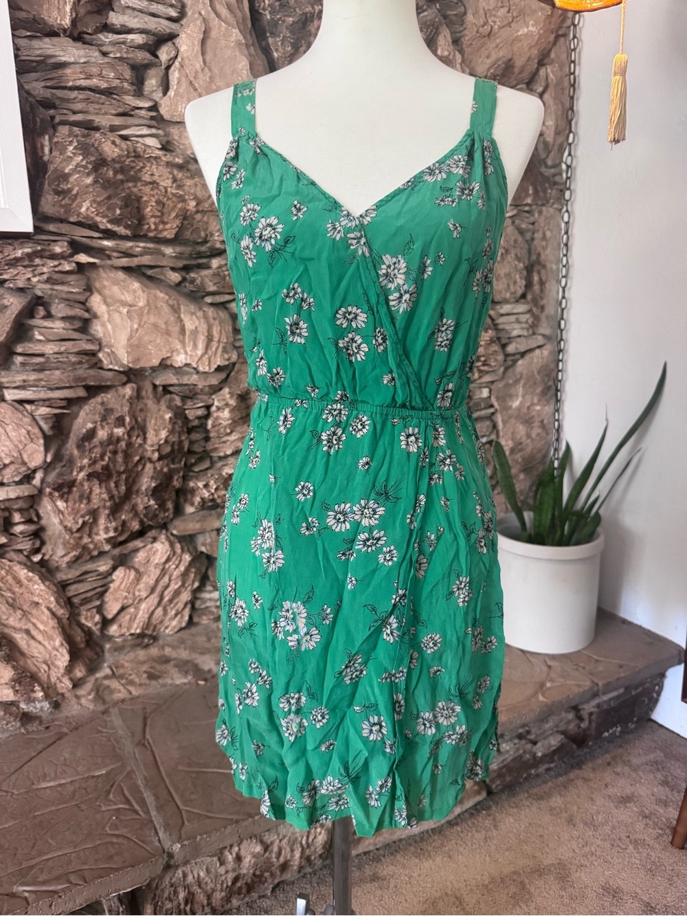 adidas Green Floral Mini Wrap style Dress